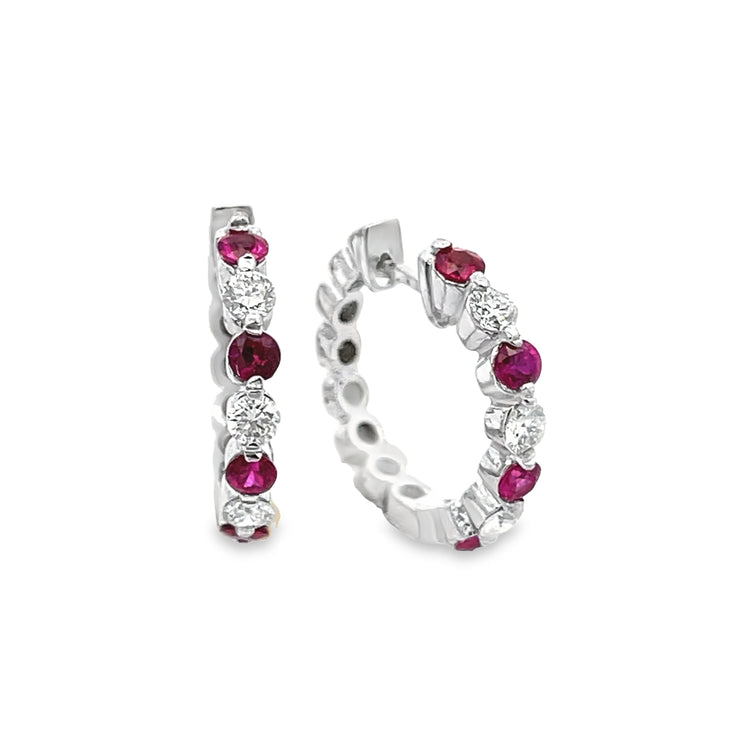 Ruby & Diamond Hugger Earrings