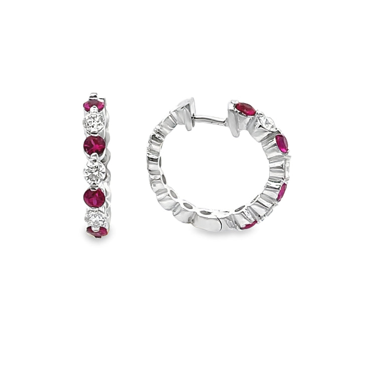 Ruby & Diamond Hugger Earrings