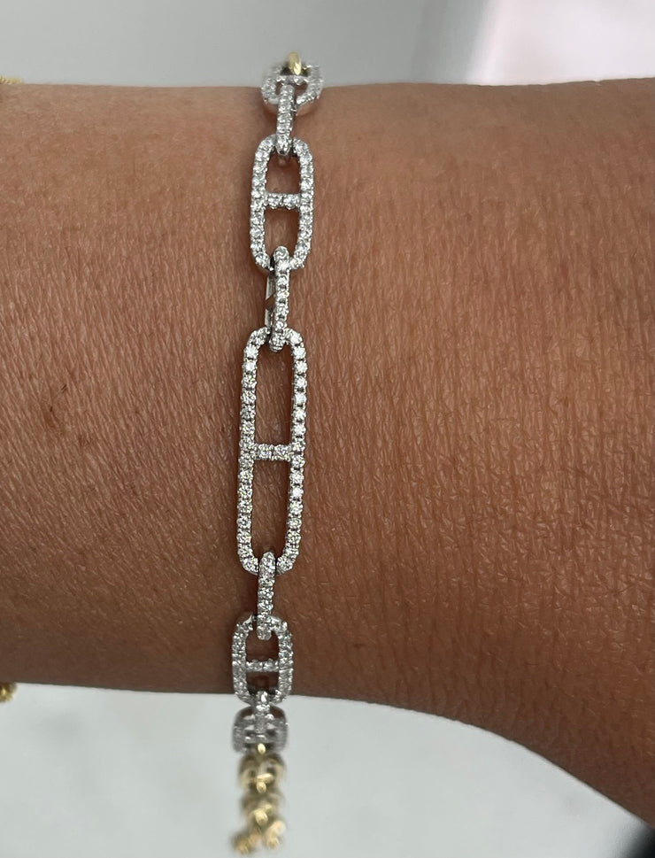 Diamond Anchor Link Bracelet