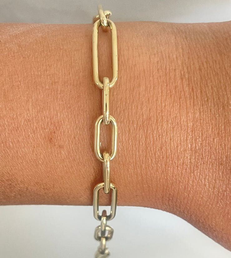 Paper Clip Hollow Link Bracelet