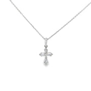 Mini Diamond Bullet Cross Pendant & Chain